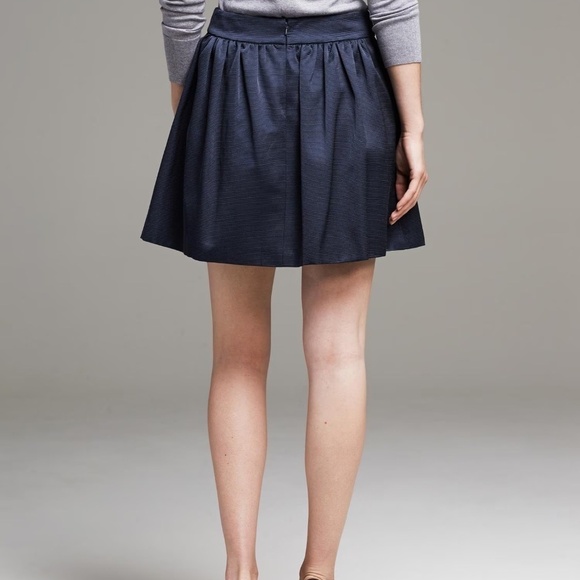 Banana Republic black shine Faille ribbed banded pleated mini skirt 4P - Picture 11 of 11